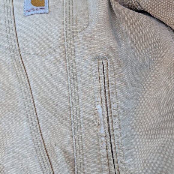 Vintage Carhartt Blanket Lined Duck Canvas Jacket - Sandstone Size 42 -J09 - Picture 12 of 15